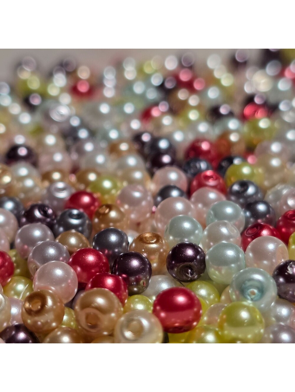 Bulk Lot Glass Pearl Beads 4mm Round in Mixed Colors USA Jewelry Supply 100 pcs - Picture 2 of 10
